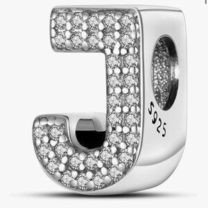 Silver Initial 'J' Charm